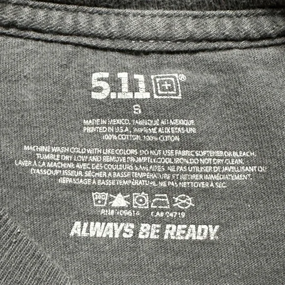 5.11 Tactical Men's T Shirt Size S Dark Gray Bullets Firearms Graphic Tee - Picture 4 of 9